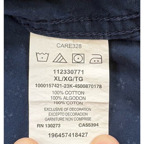 Wrangler Retro Premium Size XL Button Up Mens Shirt Navy Print Long Sleeve - Picture 9 of 10